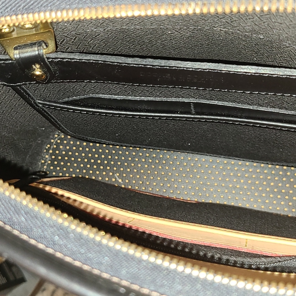 Dooney & Bourke Brown and Gold Perforated Leather Shoulder Bag - Picture 11 of 15